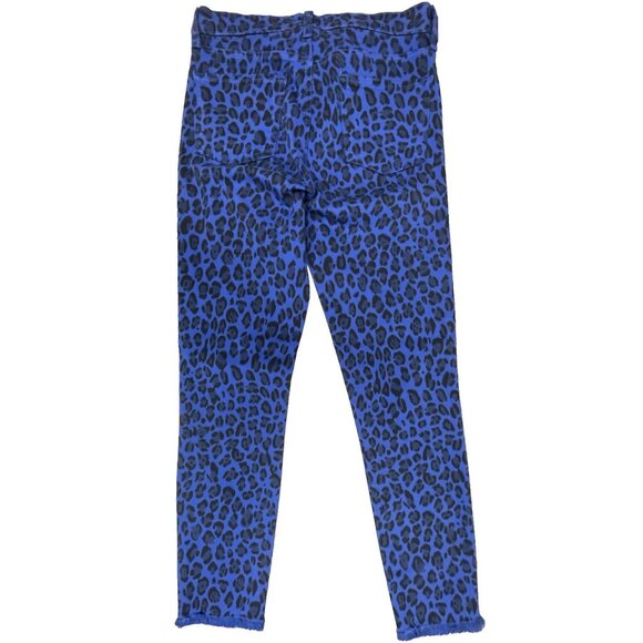 J BRAND  Blue Royal Jaguar Print Mid Rise Crop Ankle Skinny Jeans Size 28" - Picture 2 of 16